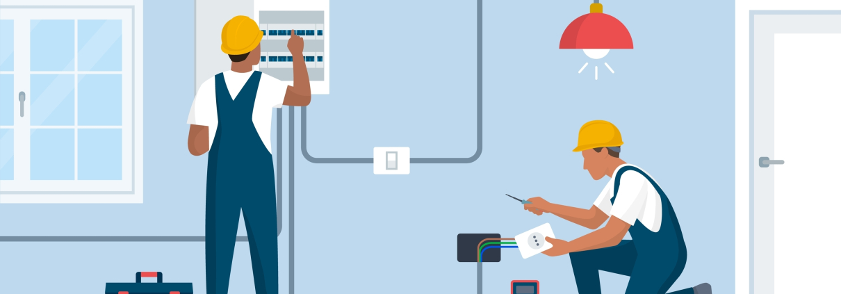 illustration of electricians