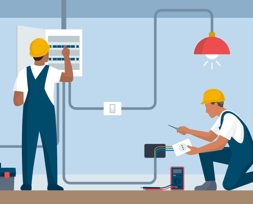 illustration of electricians