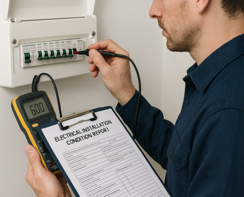 Man checking installation condition